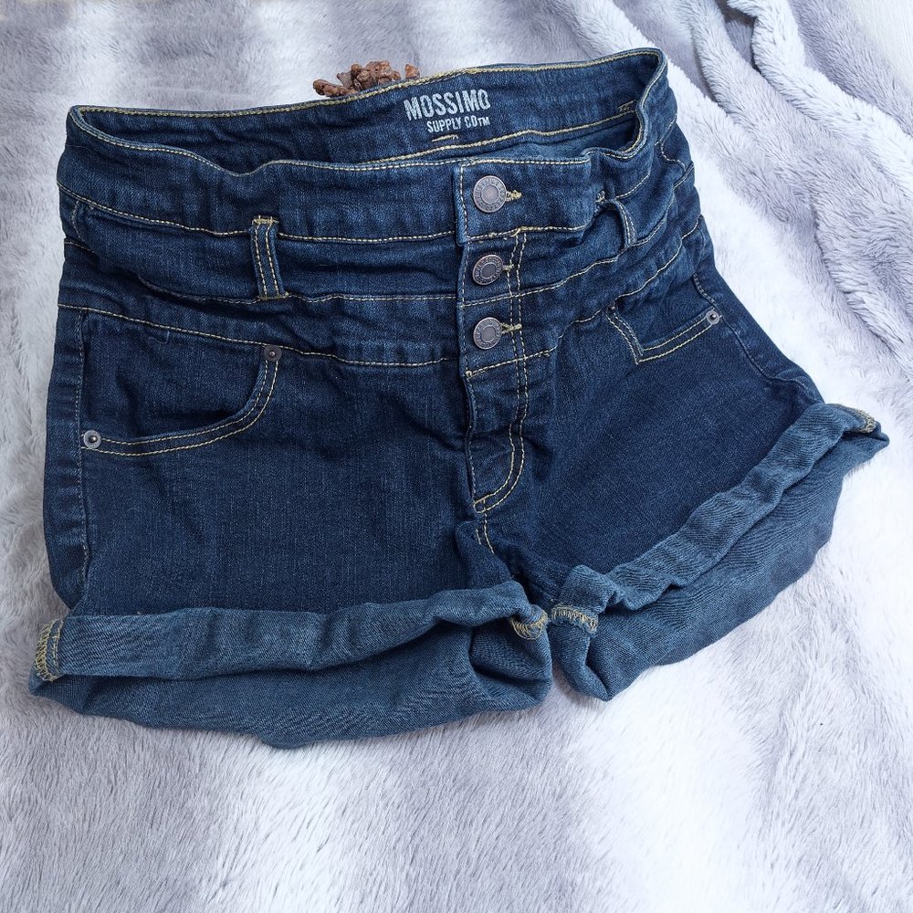 Cute Button Fly Jean Shorts Waist 32" Rise 10"